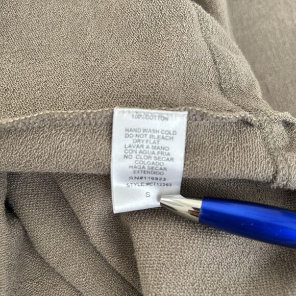 Easel Anthropologie Womens Duster Open Cardigan Sz S Terry Knit Taupe Boho Artsy - Picture 14 of 14